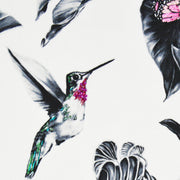 Hummingbird hand embroidered artwork close up