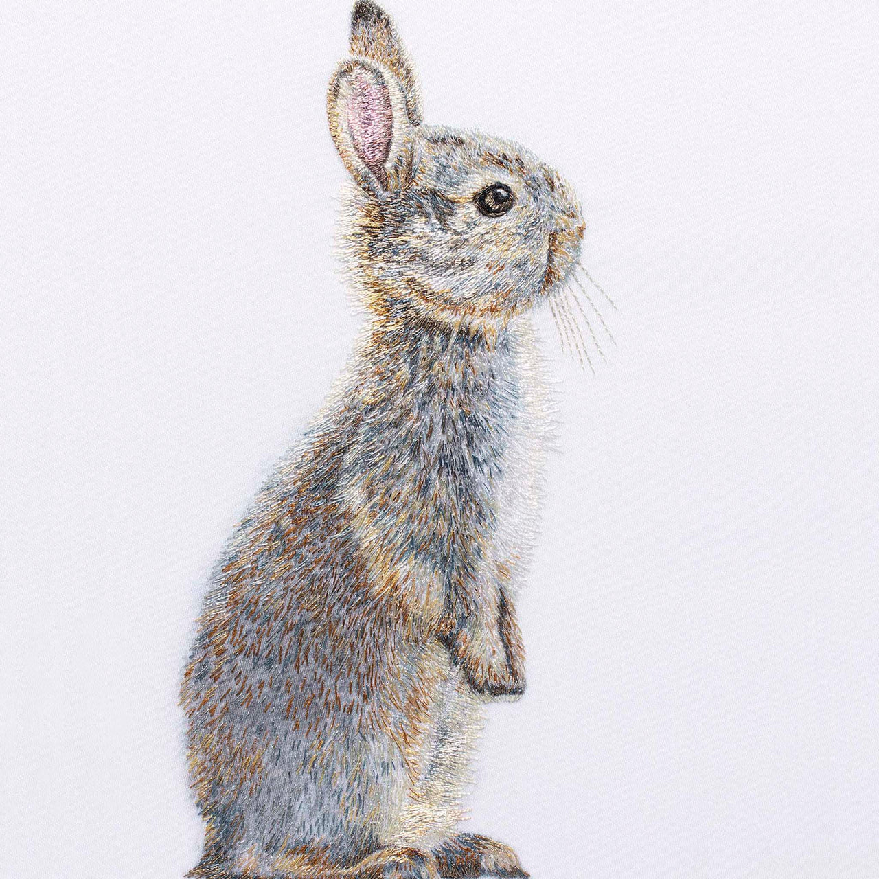 Hand embroidered one of a kind bunny rabbit
