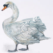 Hand embroidered swan