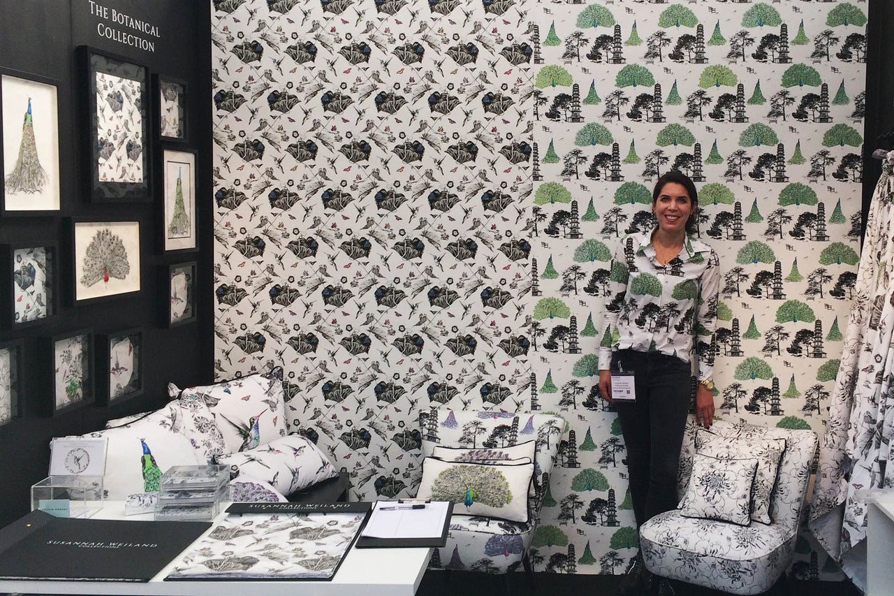 Susannah on her Decorex stand