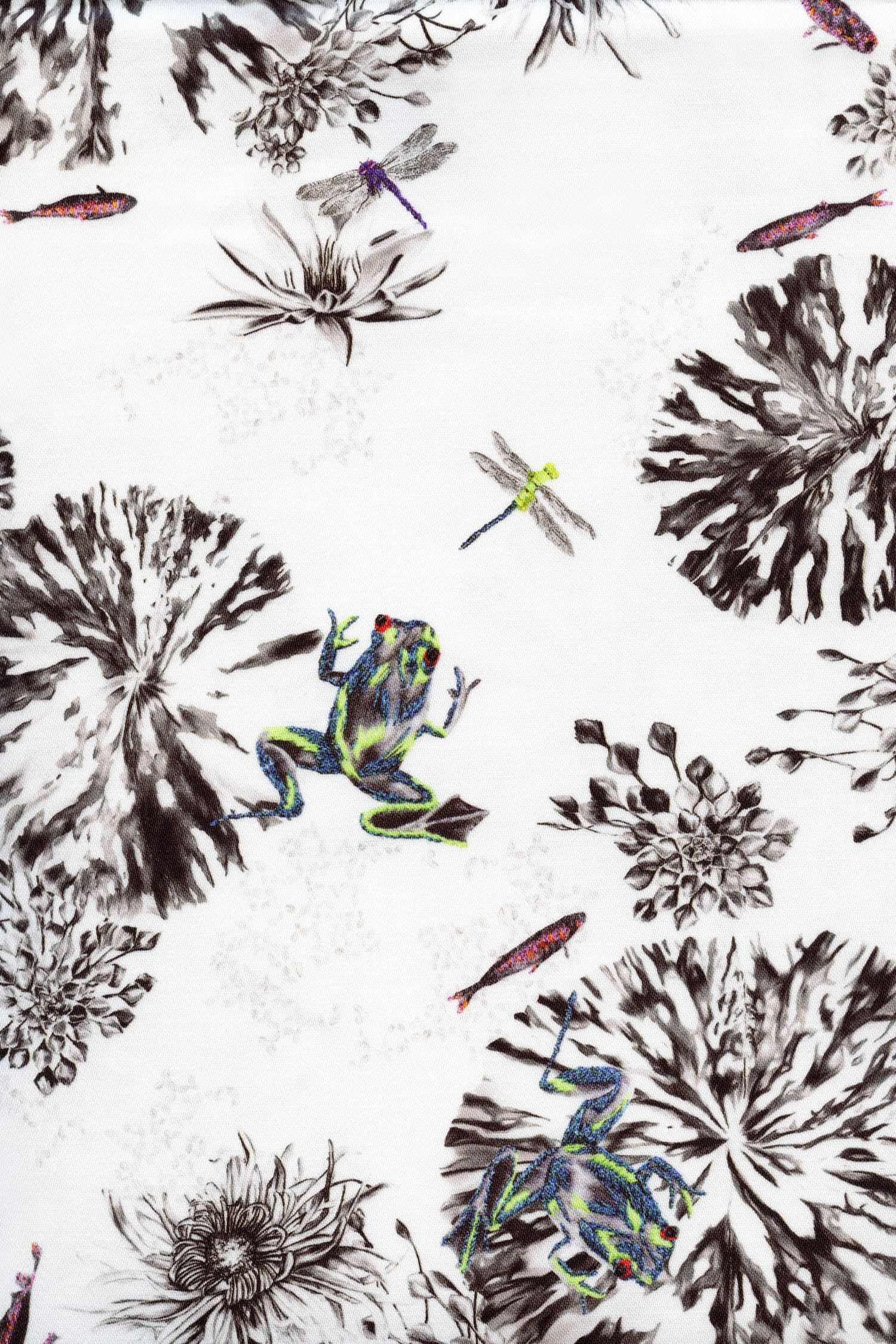 Frogs on a Lily Pad Fabric sample