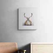 Hand embroidered siting deer limited edition print on wall