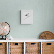 Blue tit pencil drawing print in frame on the wall