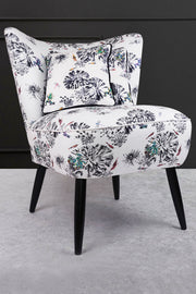 cocktail chair with multi frogs on a lily pad fabric and cushions