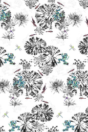 Frogs, fish, dragonfly and lily pad wallpaper.