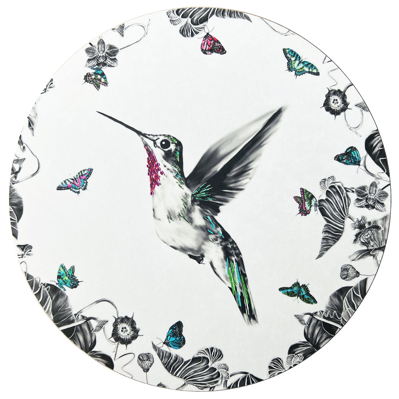 White hummingbird placemat