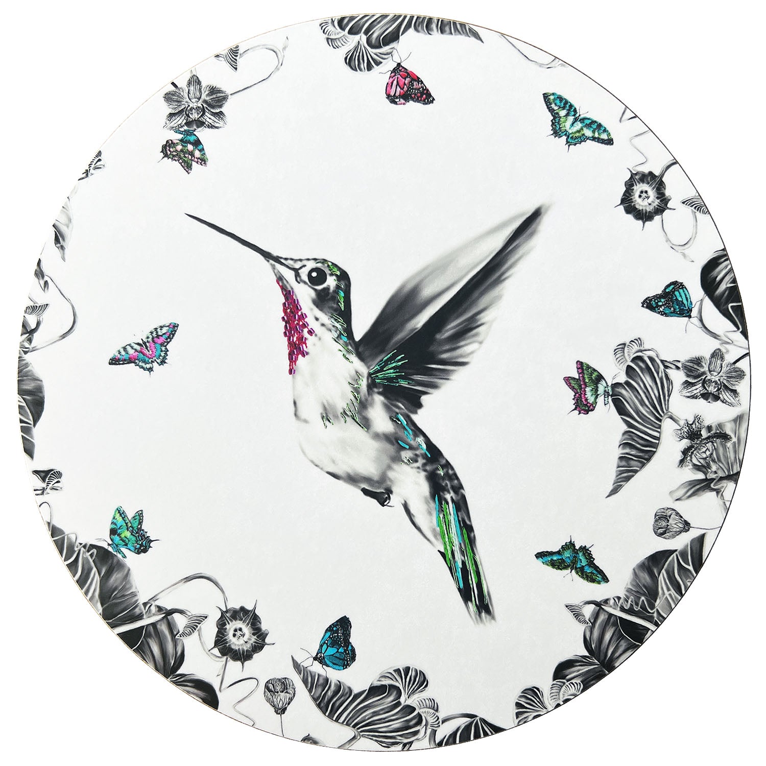 White hummingbird placemat