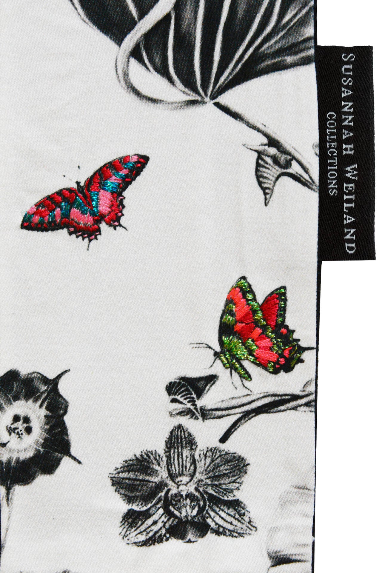 Green & Pink Butterfly Embroidered Bookmark