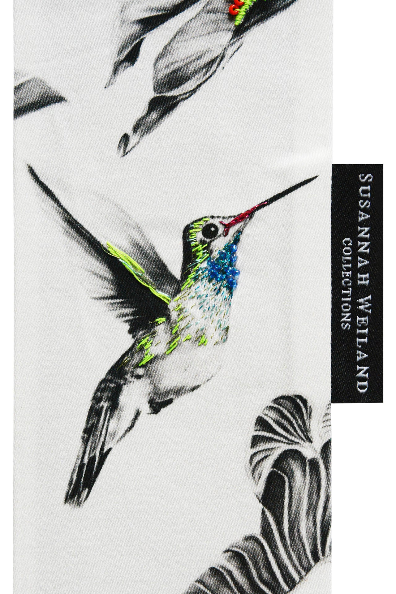 Herbert Hummingbird Embroidered Bookmark