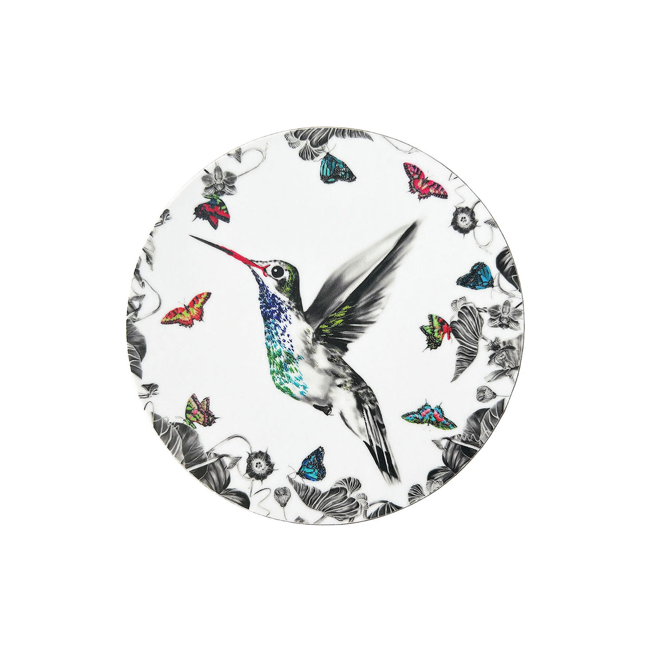 White hummingbird coaster