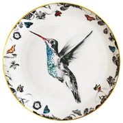 Hummingbird Bone Chine Plate with gilded gold rim