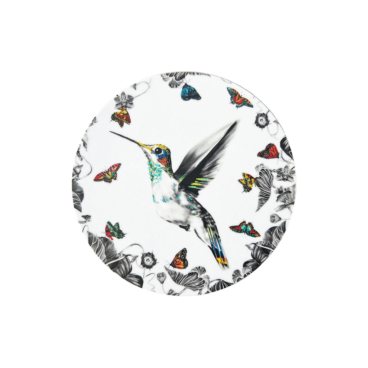 White hummingbird coaster
