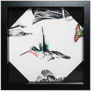 Hand Embroidered Hummingbird Artwork