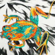 Hand Embroidered Frogs Artwork close up