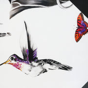 Hand Embroidered Hummingbird Artwork close up