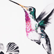 Hummingbird Hand Embroidered Cushion and Beaded Cushion close up