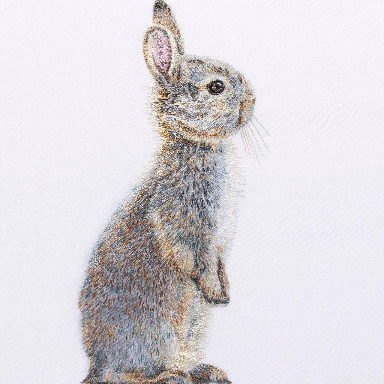 Hand embroidered one of a kind bunny rabbit 