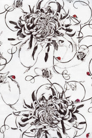 Chrysanthemums and Ladybird Fabric