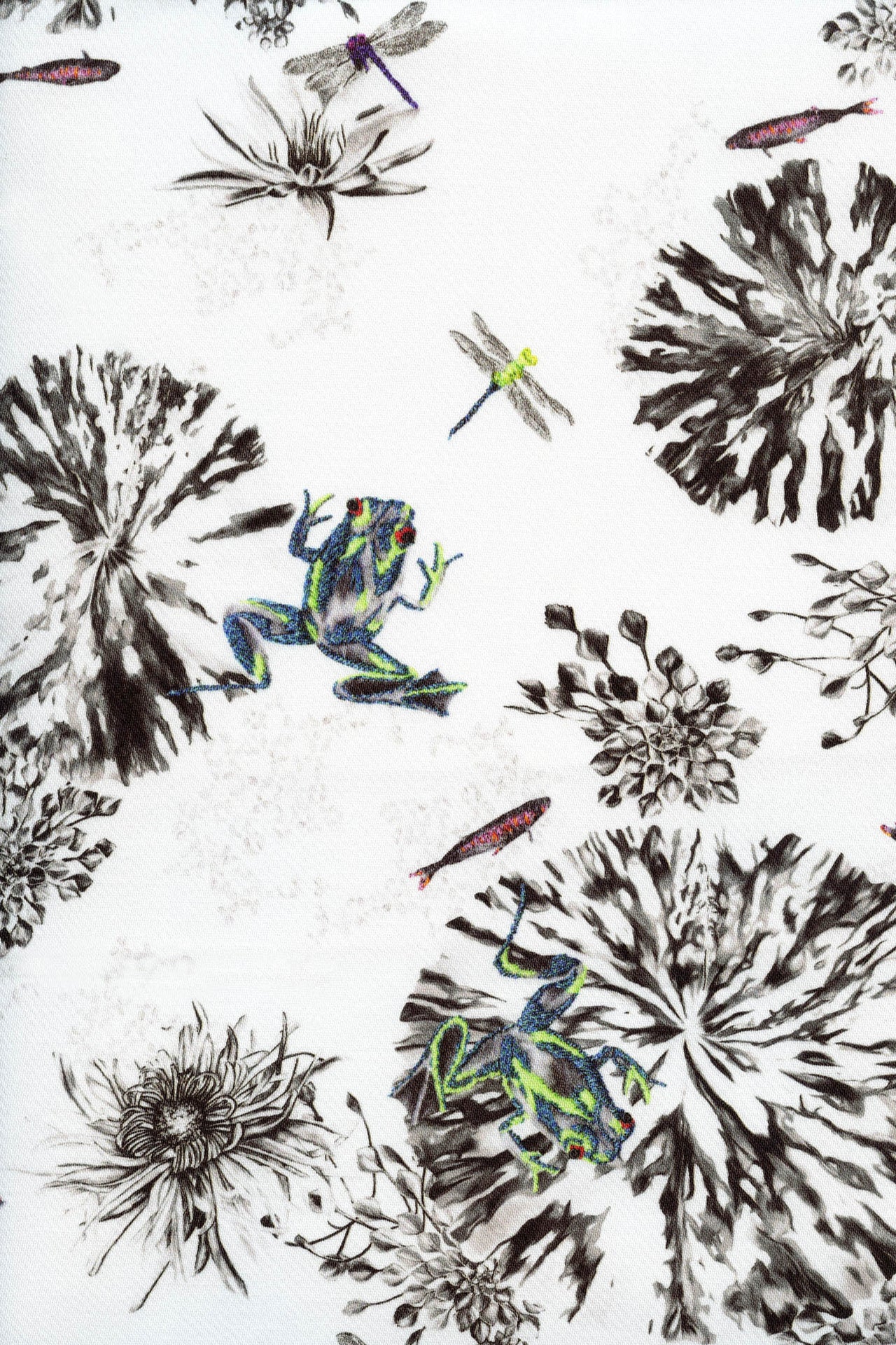 Frogs on a Lily Pad Fabric - Green