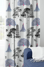 Pink kew peacock hanging curtains.
