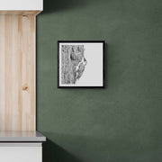 Woodpeckers pencil drawing print on wall