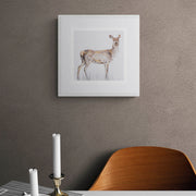 Hand embroidered deer limited edition print on wall