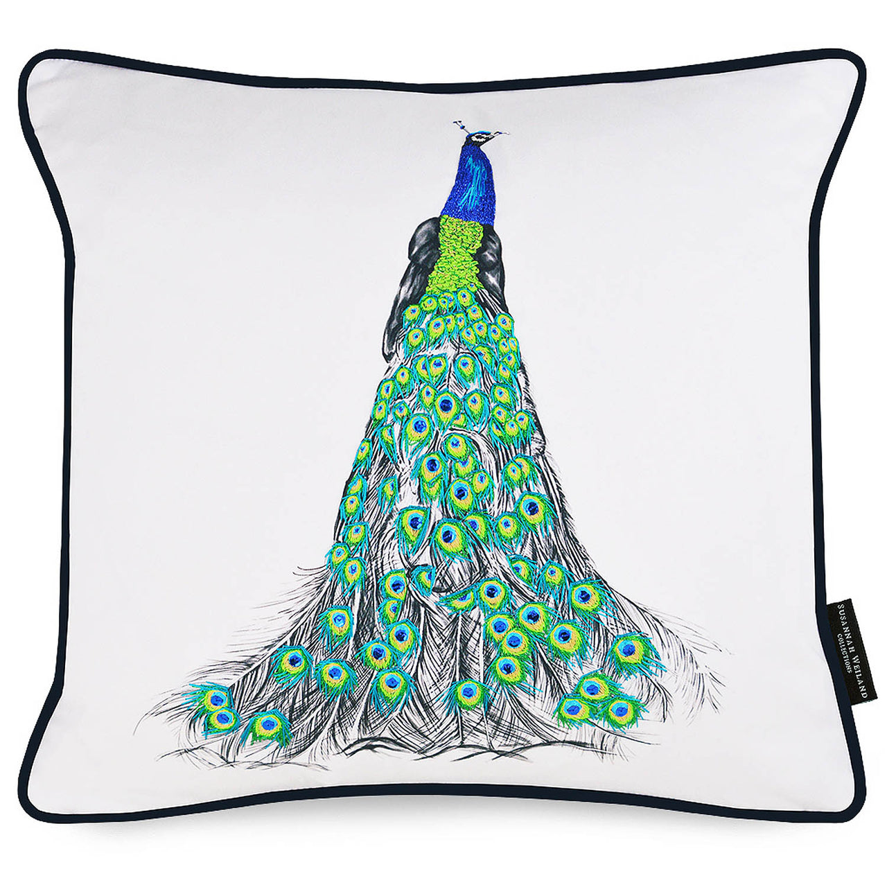hand embroidered and sequinned cushion