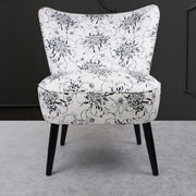 cocktail chair with floral chrysanthemum fabric front view