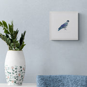 limited edition print of a Jackdaw hand embroidery on wall