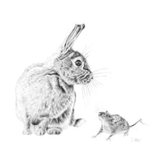 Rabbit and mouse drawing