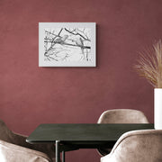 Hyde park parakeets pencil drawing print in frame on the wall