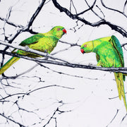 Hand embroidered hyde park parakeets limited edition print