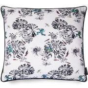 Frogs, fish, dragonfly and lily pad large square cushion