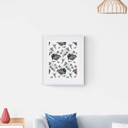 Hummingbird limited edition print in white frame on white wall