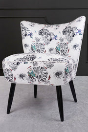 cocktail chair with multi frogs on a lily pad fabric