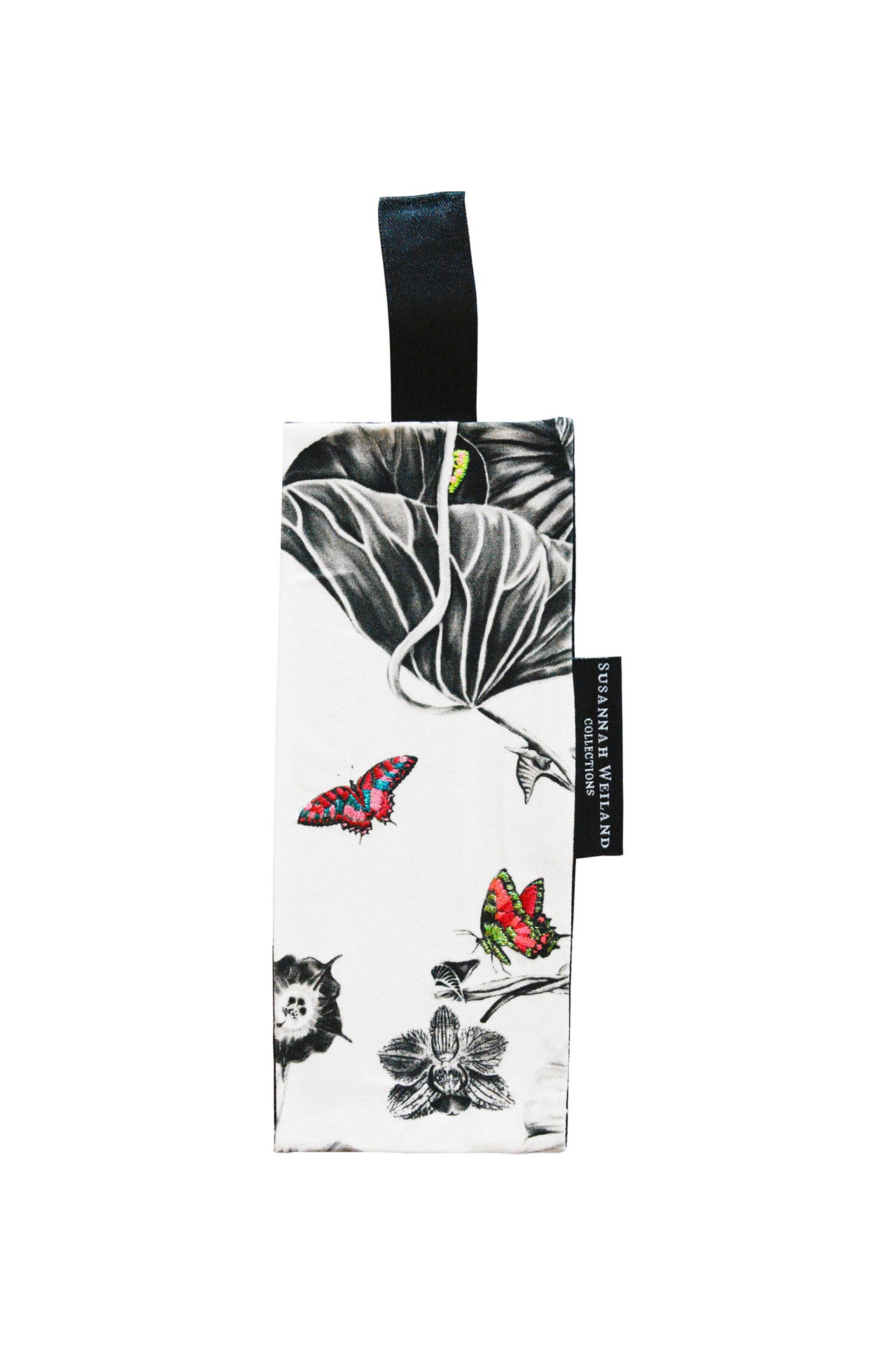 Green &amp; Pink Butterfly Embroidered Bookmark