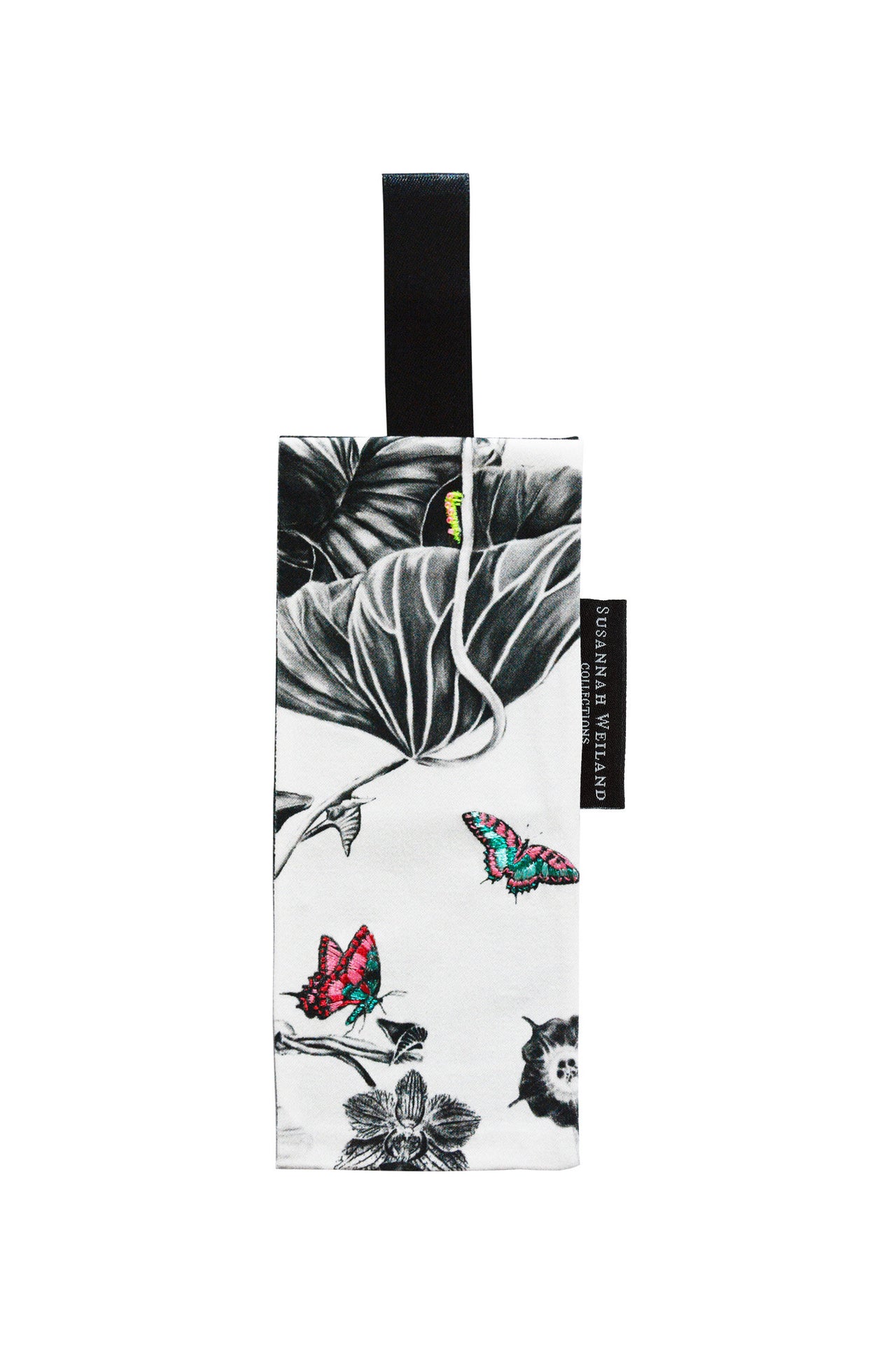 Turquoise &amp; Pink Butterfly Embroidered Bookmark