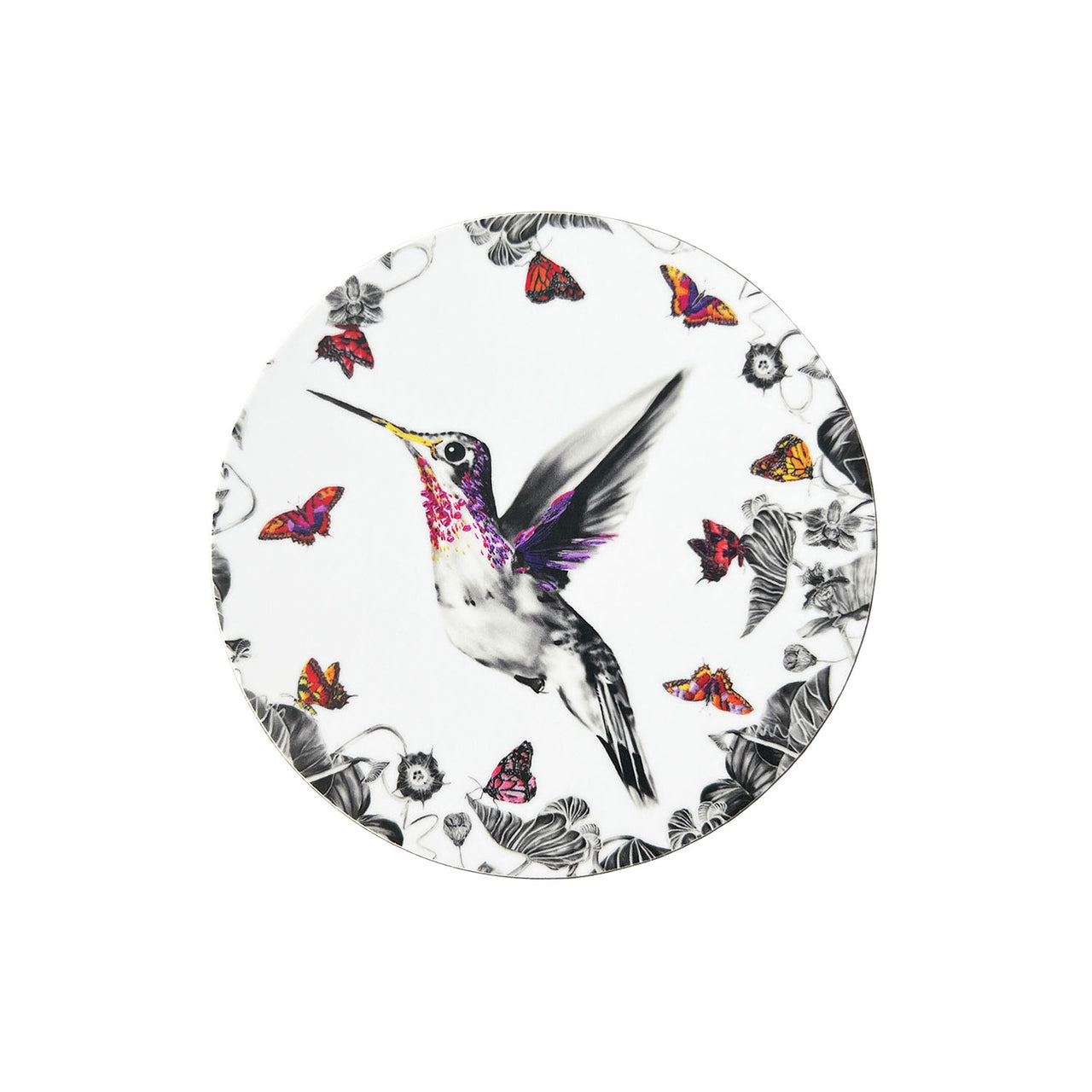 White hummingbird coaster