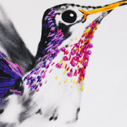 Hummingbird Hand Embroidered Cushion close up