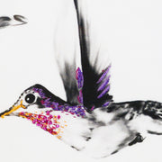Hand Embroidered Hummingbird Artwork close up
